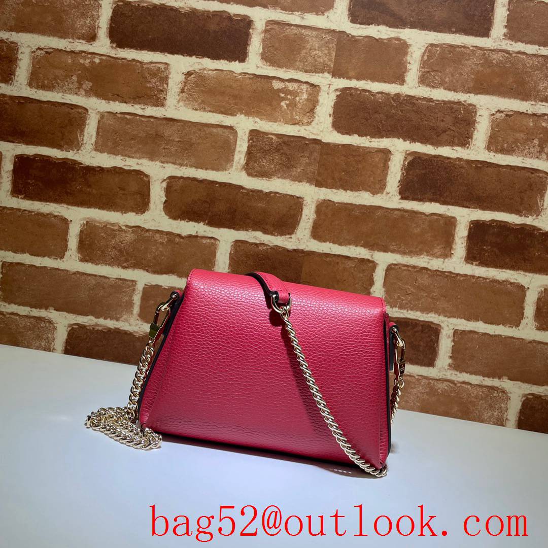 Gucci GG Small red Grained calfskin Shoulder Bag purse