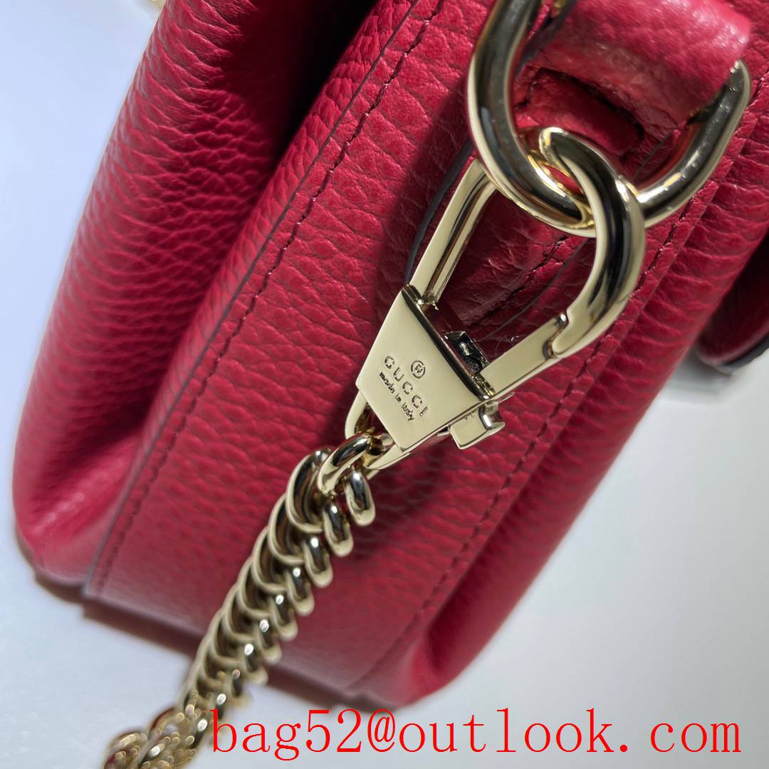 Gucci GG Small red Grained calfskin Shoulder Bag purse