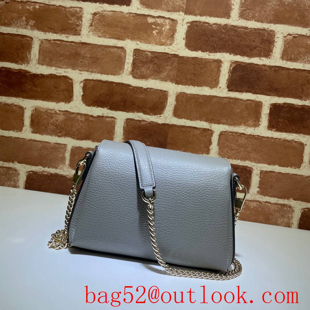 Gucci GG Small gray Grained calfskin Shoulder Bag purse