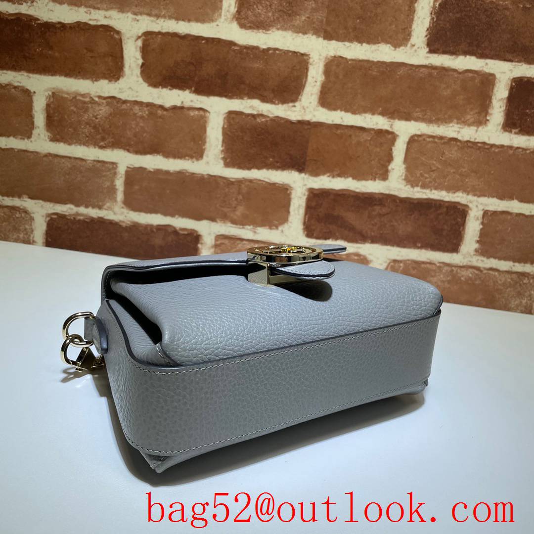 Gucci GG Small gray Grained calfskin Shoulder Bag purse