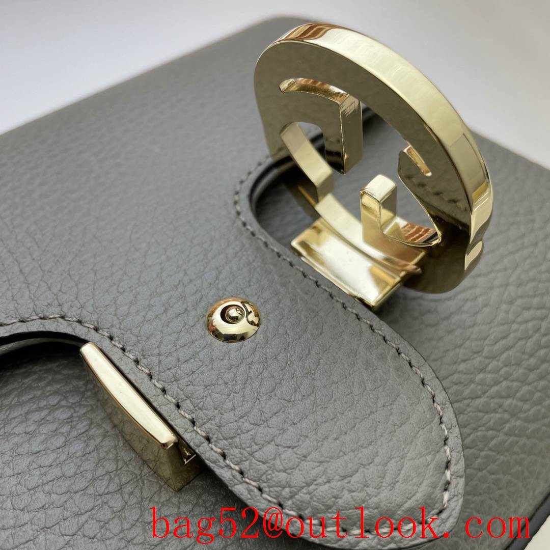 Gucci GG Small gray Grained calfskin Shoulder Bag purse