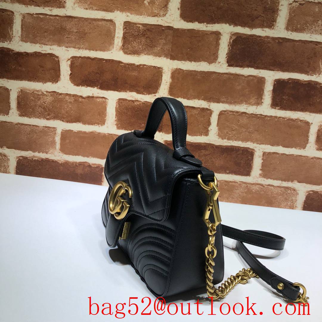 Gucci Marmont black GG Mini real leather Shoulder tote Bag