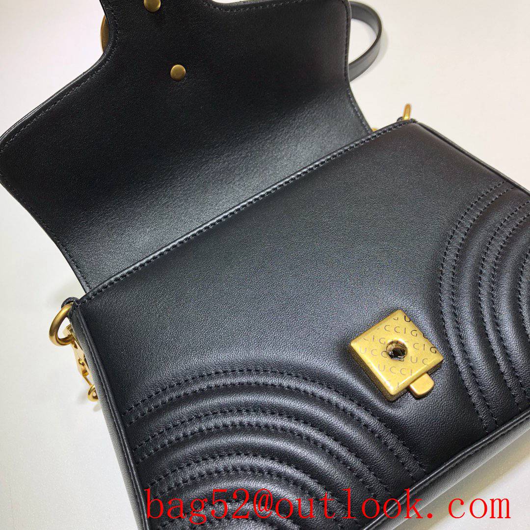 Gucci Marmont black GG Mini real leather Shoulder tote Bag