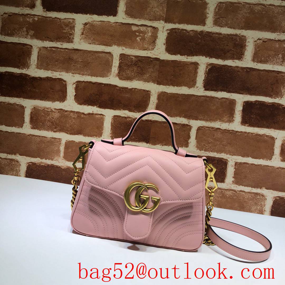 Gucci Marmont pink GG Mini real leather Shoulder tote Bag