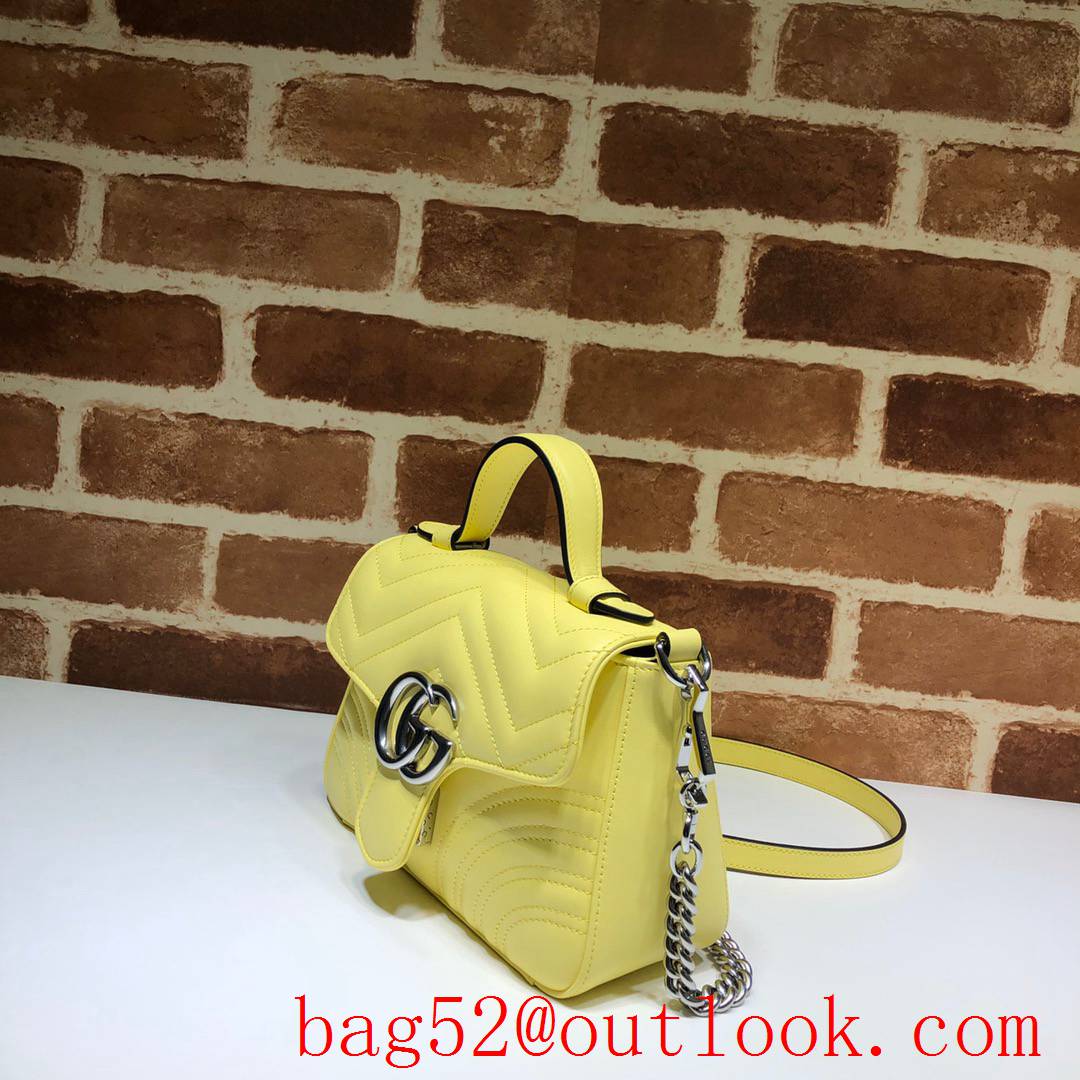 Gucci Marmont yellow GG Mini real leather Shoulder tote Bag