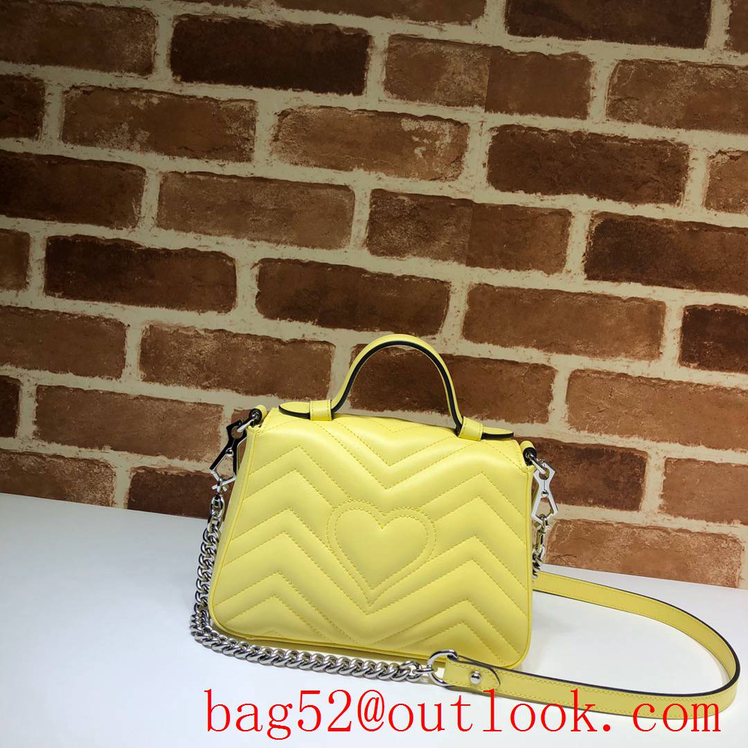 Gucci Marmont yellow GG Mini real leather Shoulder tote Bag