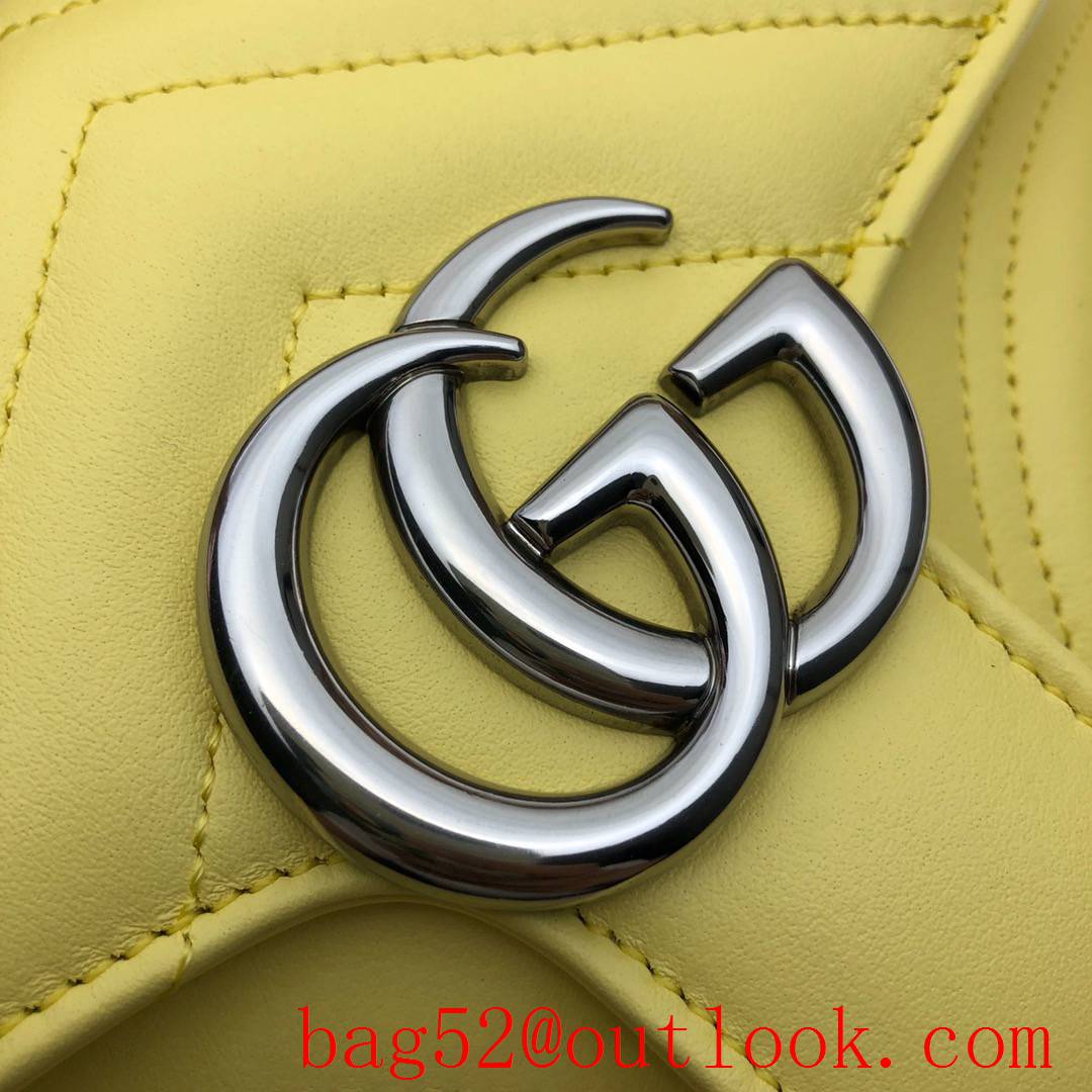 Gucci Marmont yellow GG Mini real leather Shoulder tote Bag