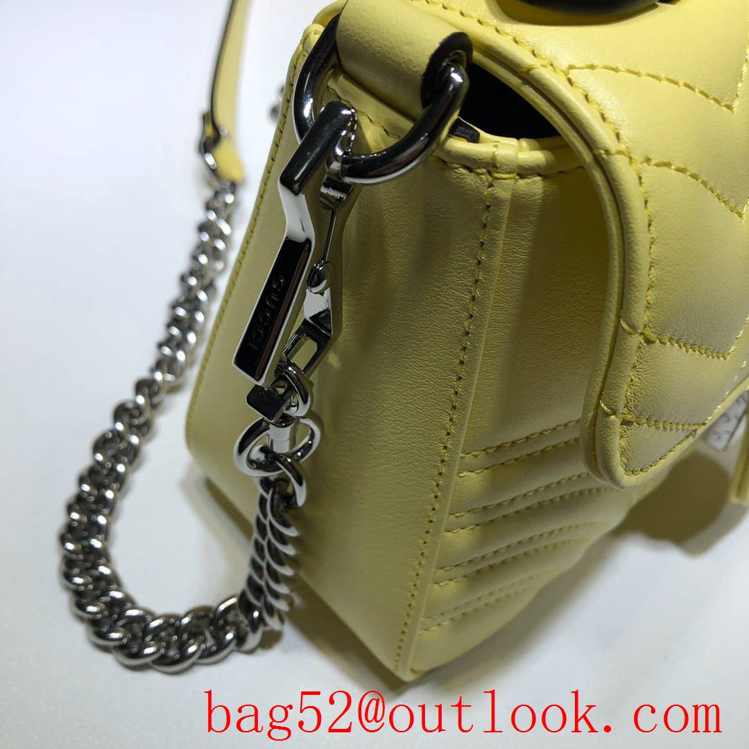 Gucci Marmont yellow GG Mini real leather Shoulder tote Bag