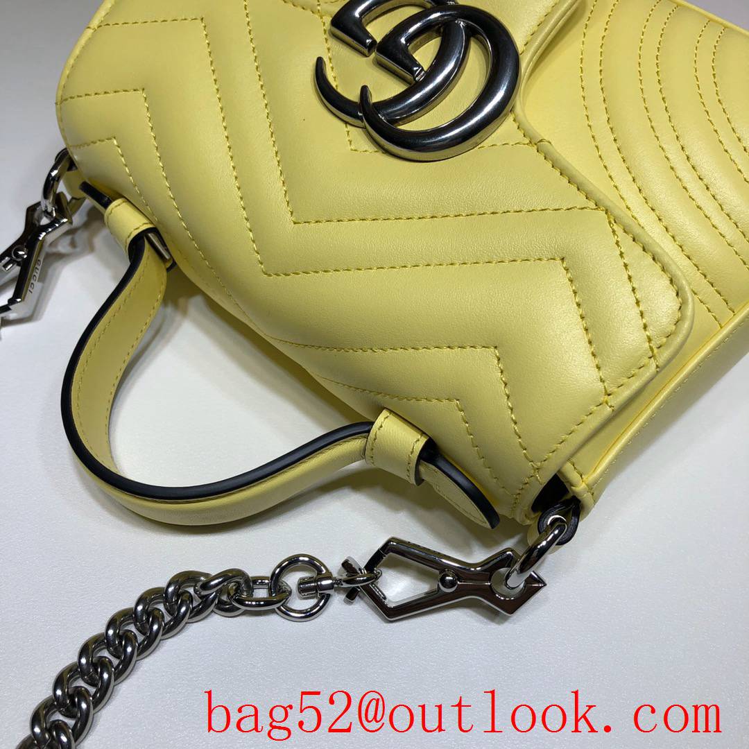 Gucci Marmont yellow GG Mini real leather Shoulder tote Bag