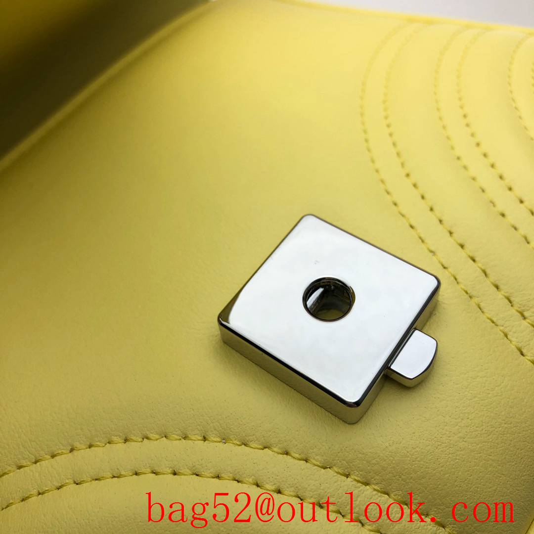 Gucci Marmont yellow GG Mini real leather Shoulder tote Bag