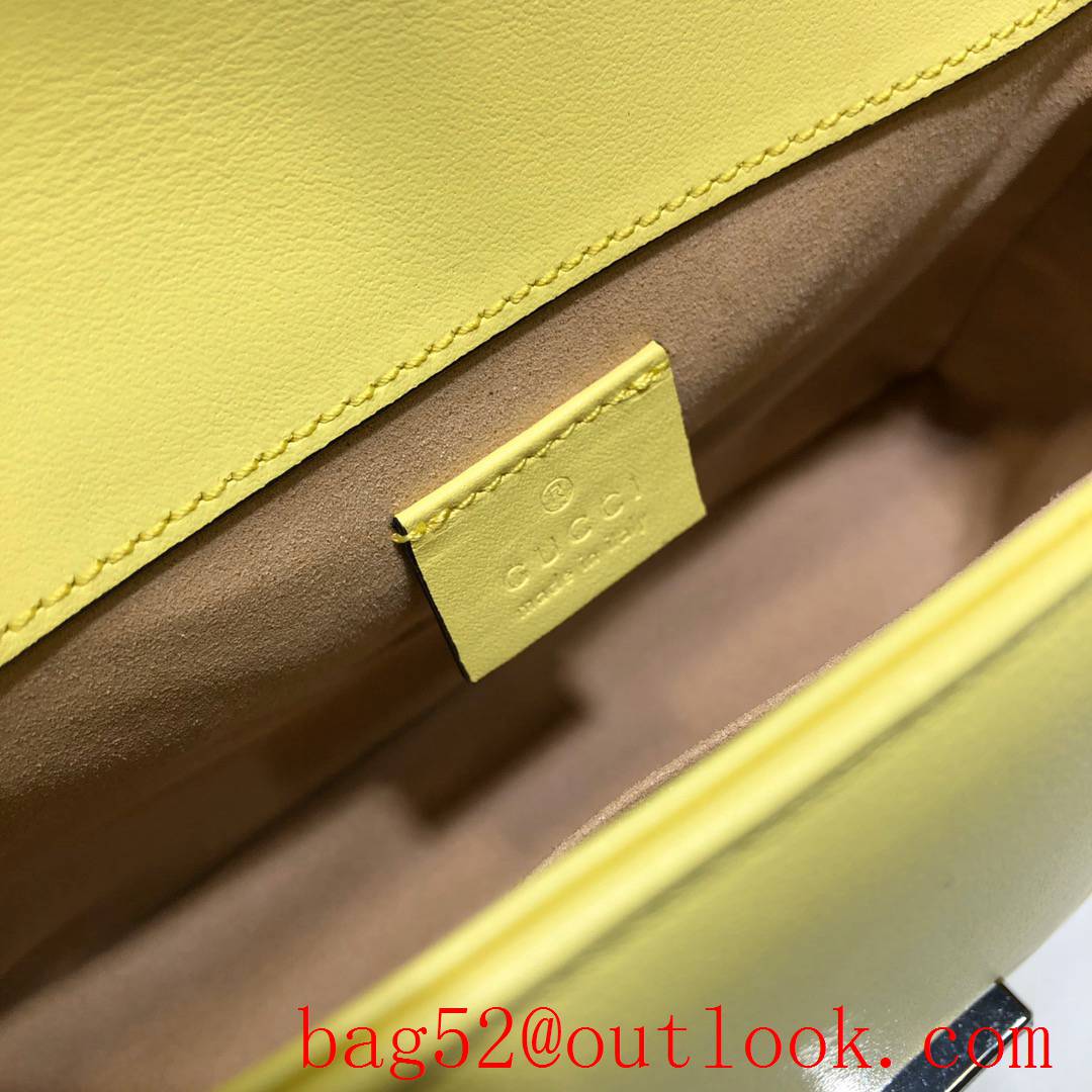 Gucci Marmont yellow GG Mini real leather Shoulder tote Bag