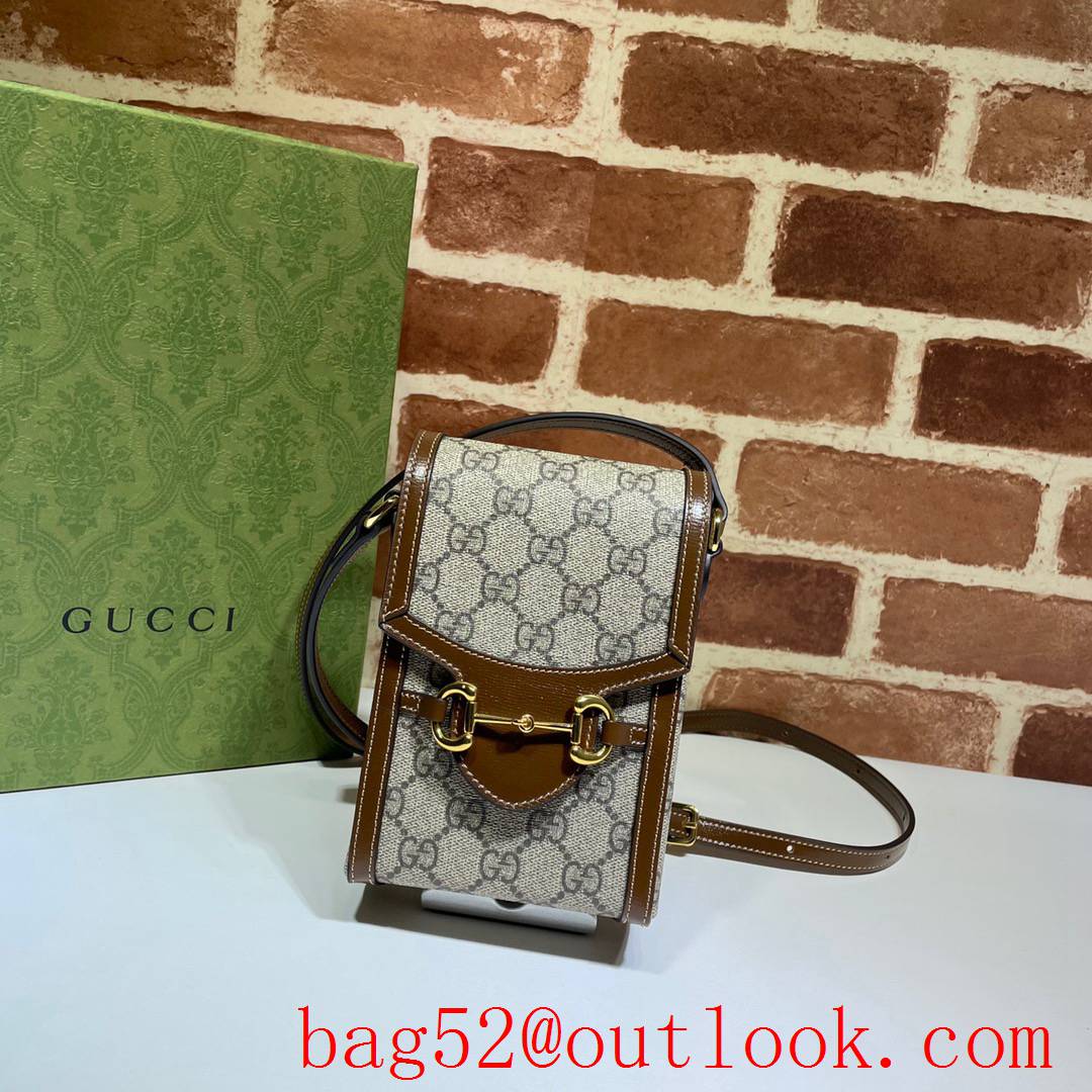 Gucci 1955 Horsebit brown Mini Phone Bag