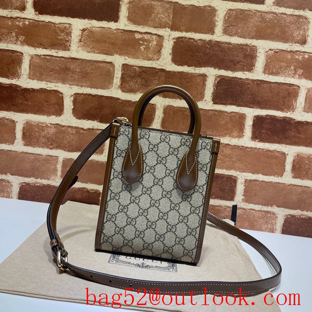 Gucci GG Retro brown Mini Tote shoulder Bag