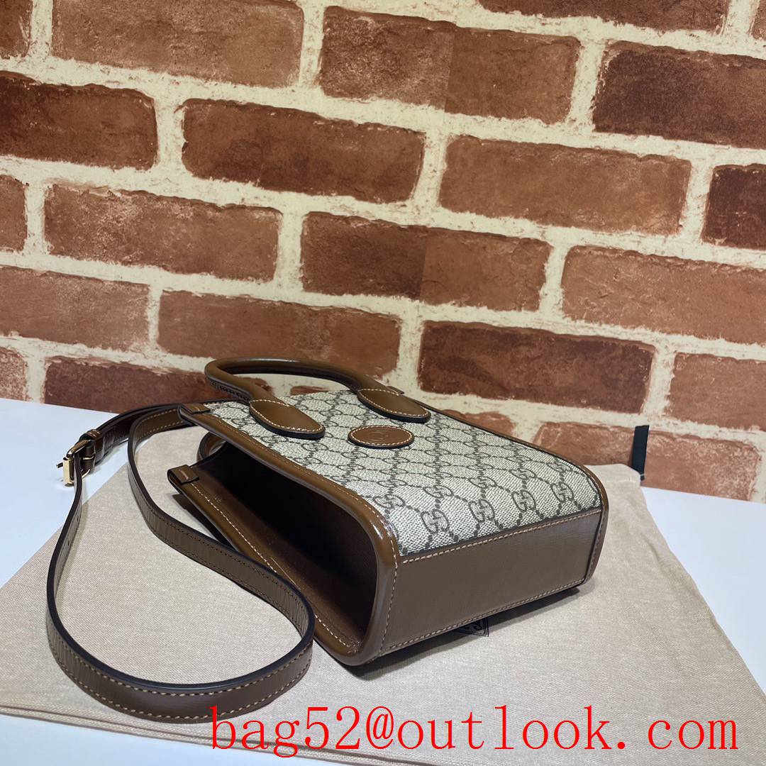 Gucci GG Retro brown Mini Tote shoulder Bag