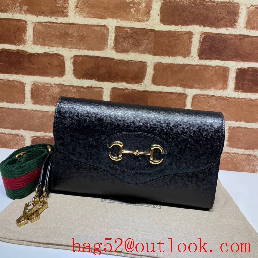 Gucci Horsebit black Small real leather Shoulder Bag