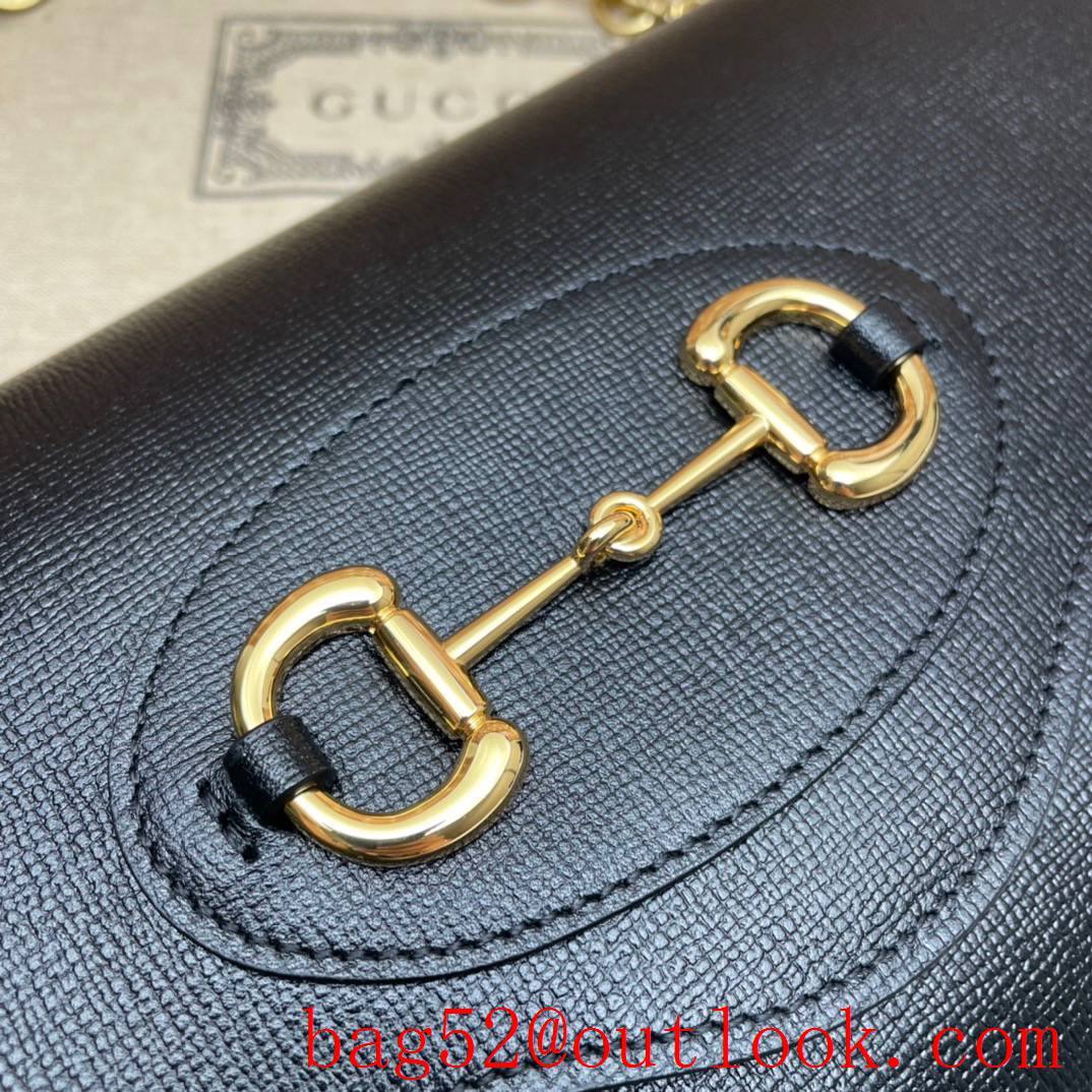 Gucci Horsebit black Small real leather Shoulder Bag