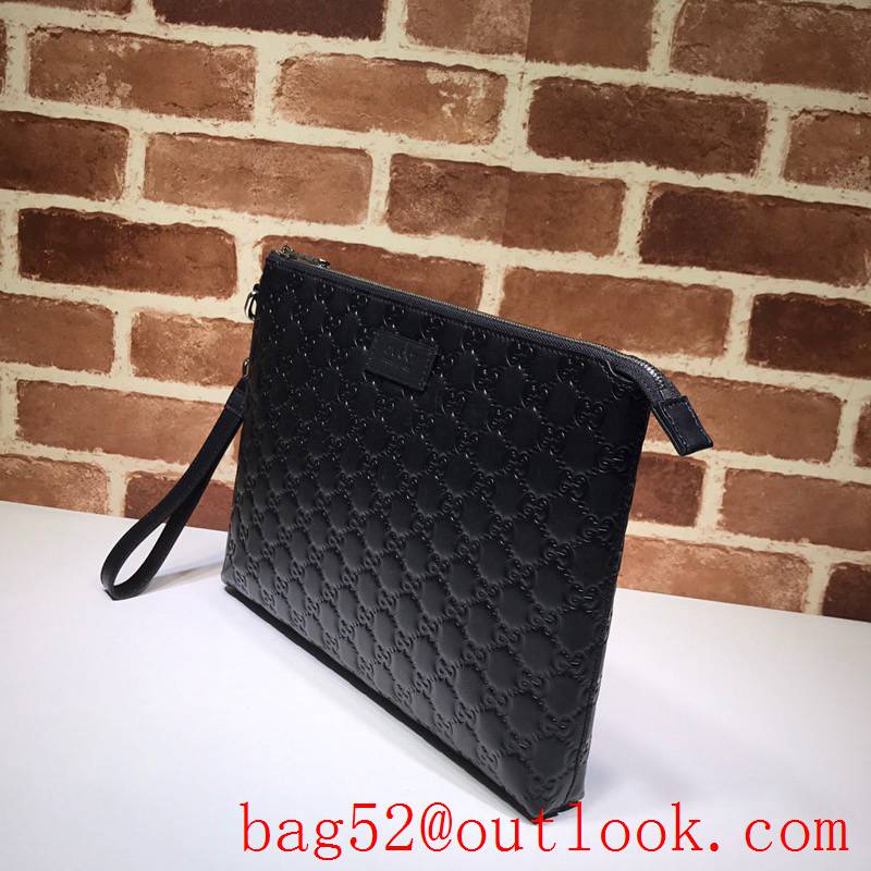 Gucci GG Signature black Men Clutch Bag Purse 