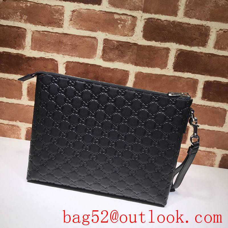 Gucci GG Signature black Men Clutch Bag Purse 