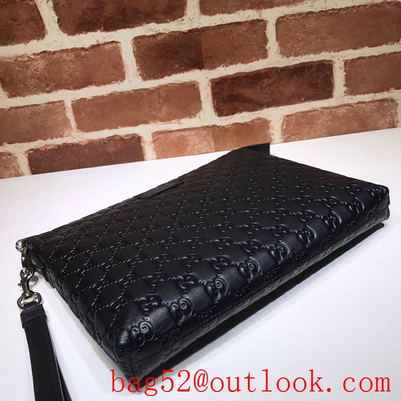 Gucci GG Signature black Men Clutch Bag Purse 