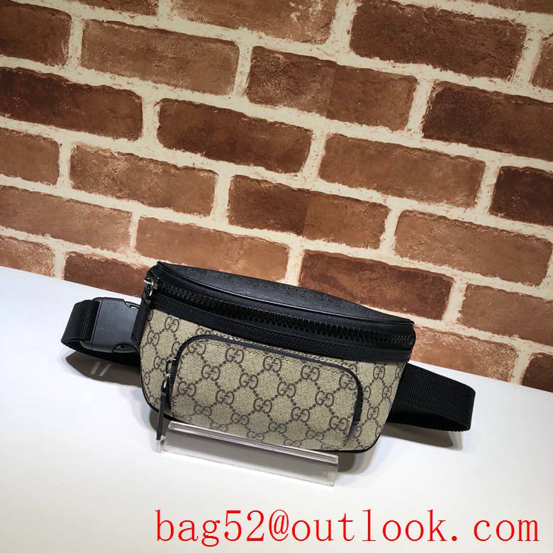 Gucci black GG Men Belt Bag Purse