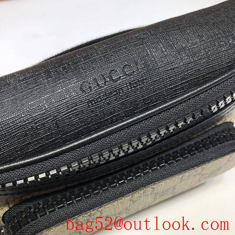 Gucci black GG Men Belt Bag Purse