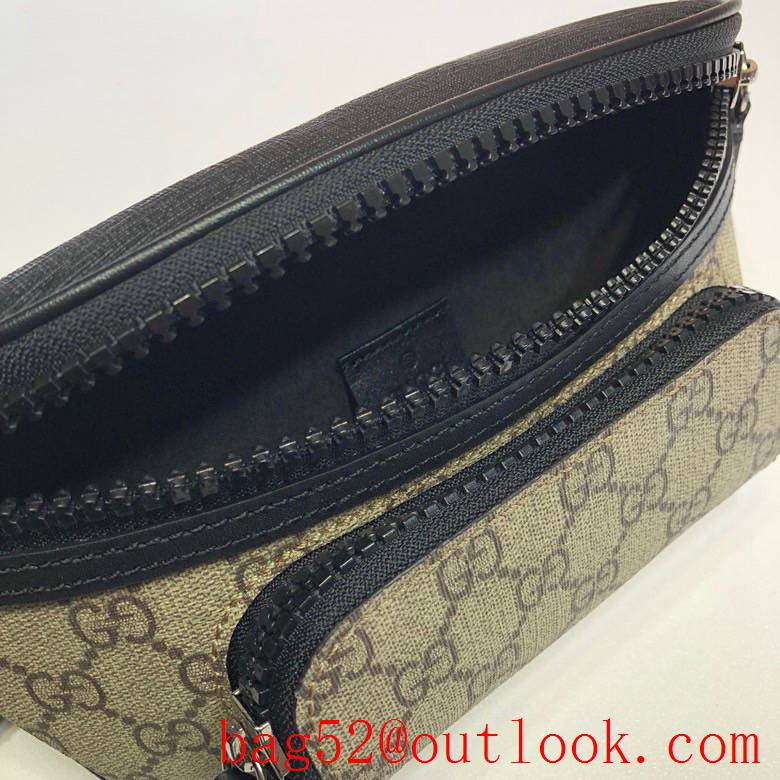 Gucci black GG Men Belt Bag Purse