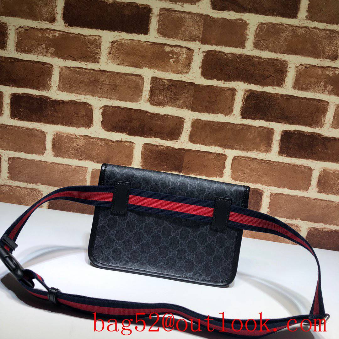 Gucci black GG Supreme Men Belt Bag Purse