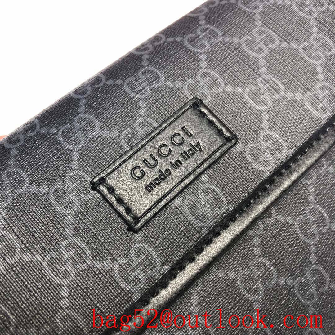 Gucci black GG Supreme Men Belt Bag Purse