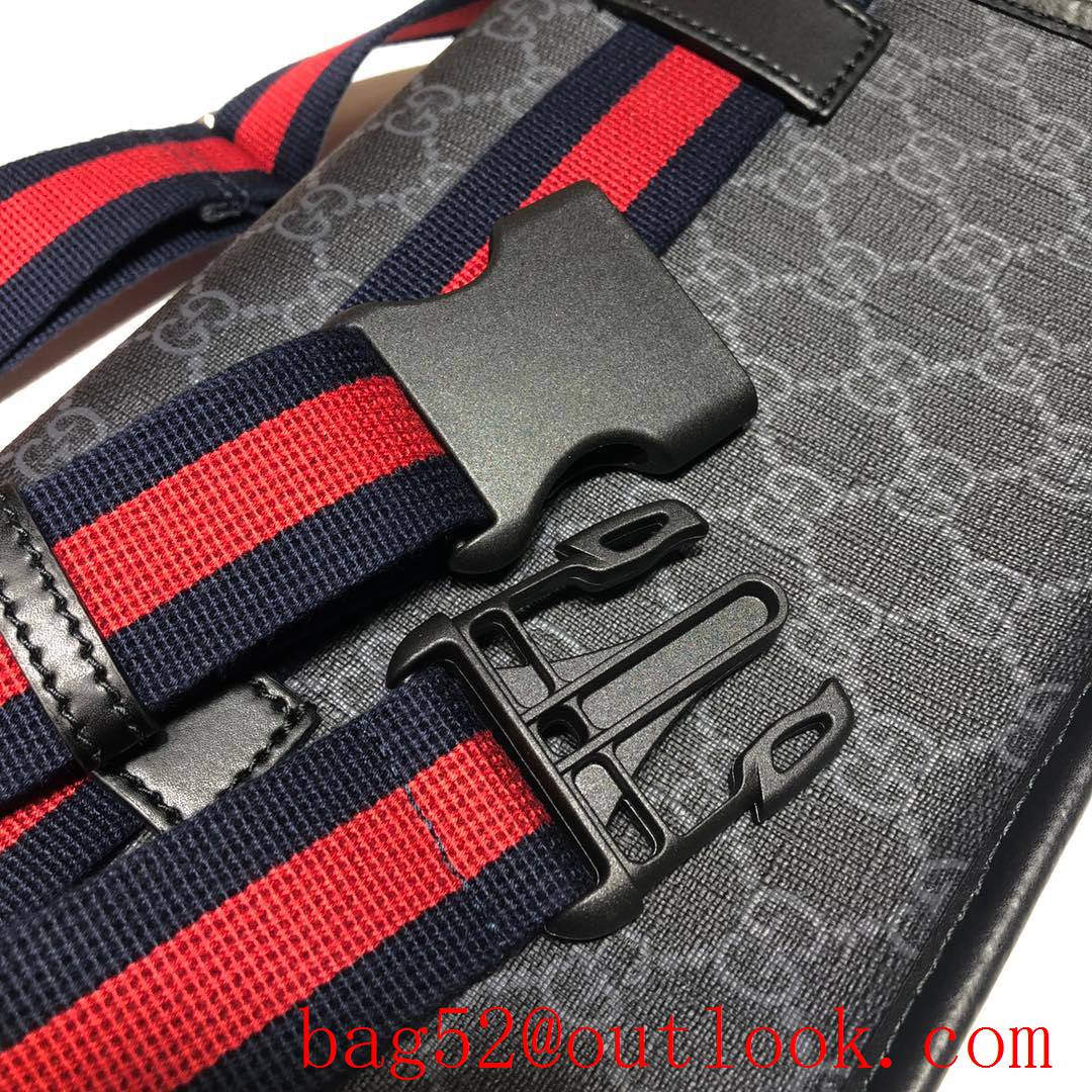 Gucci black GG Supreme Men Belt Bag Purse