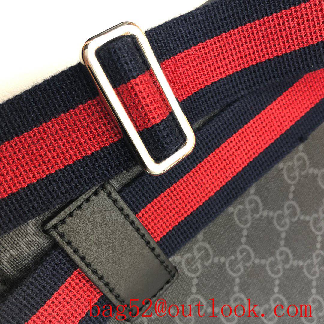 Gucci black GG Supreme Men Belt Bag Purse