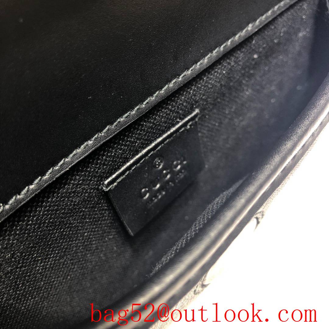 Gucci black GG Supreme Men Belt Bag Purse