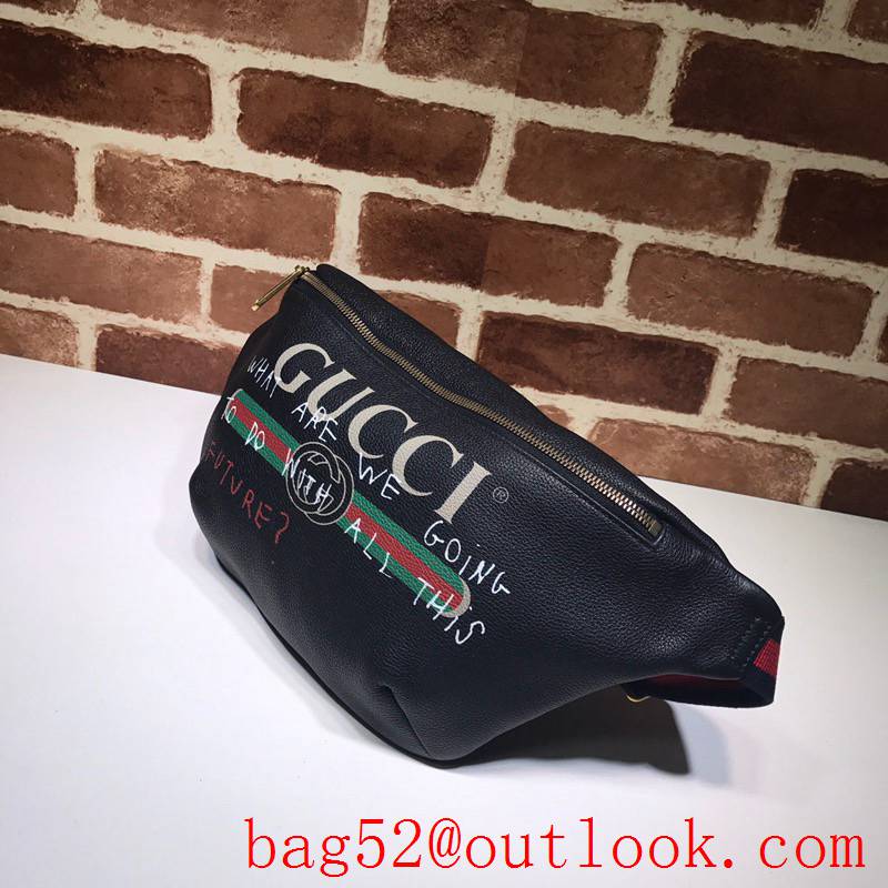 Gucci black real leather Coco Captain Belt purse bag