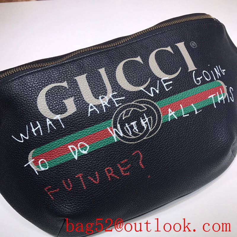 Gucci black real leather Coco Captain Belt purse bag