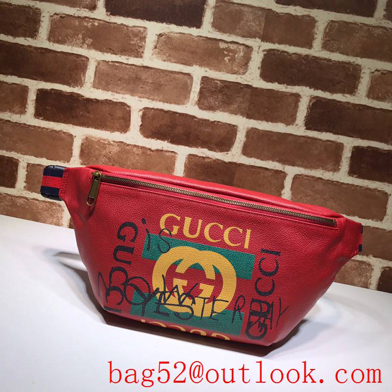 Gucci red real leather Coco Captain Belt purse bag