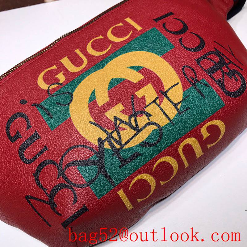 Gucci red real leather Coco Captain Belt purse bag