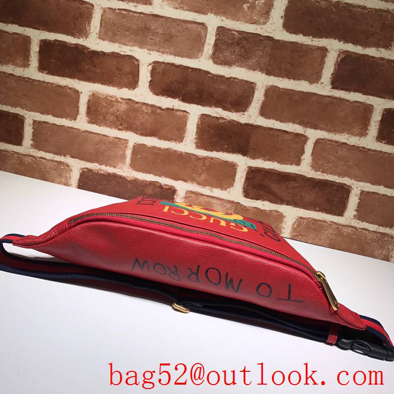 Gucci red real leather Coco Captain Belt purse bag