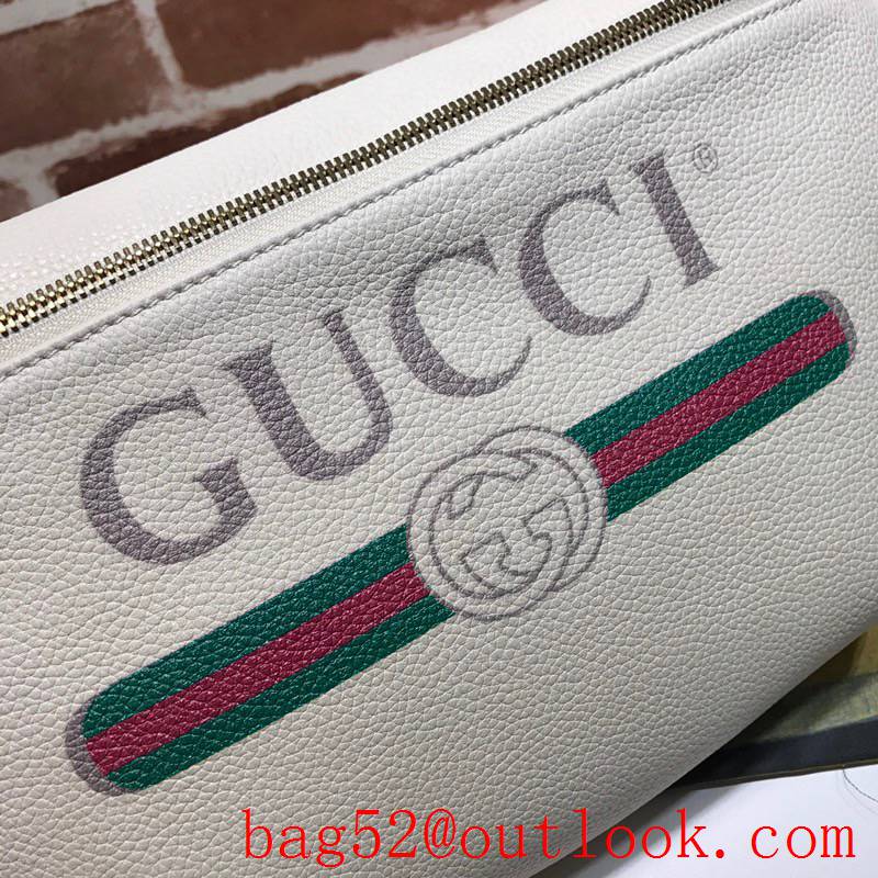 Gucci cream Calfskin GG Logo Belt Bag Purse