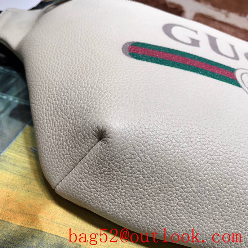 Gucci cream Calfskin GG Logo Belt Bag Purse