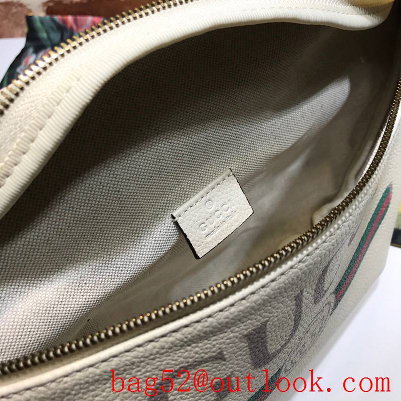 Gucci cream Calfskin GG Logo Belt Bag Purse