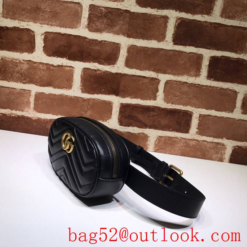 Gucci Marmont GG DSVRT Black real leather Belt Bag Purse