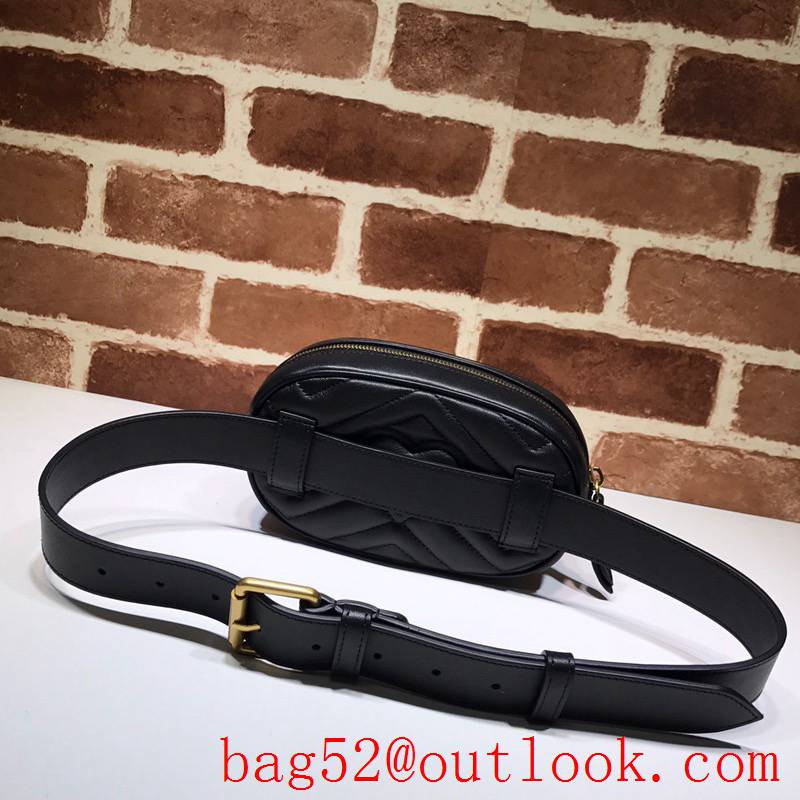 Gucci Marmont GG DSVRT Black real leather Belt Bag Purse
