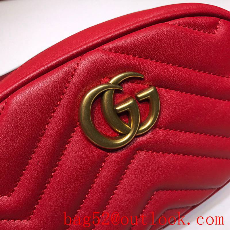 Gucci Marmont GG DSVRT red real leather Belt Bag Purse