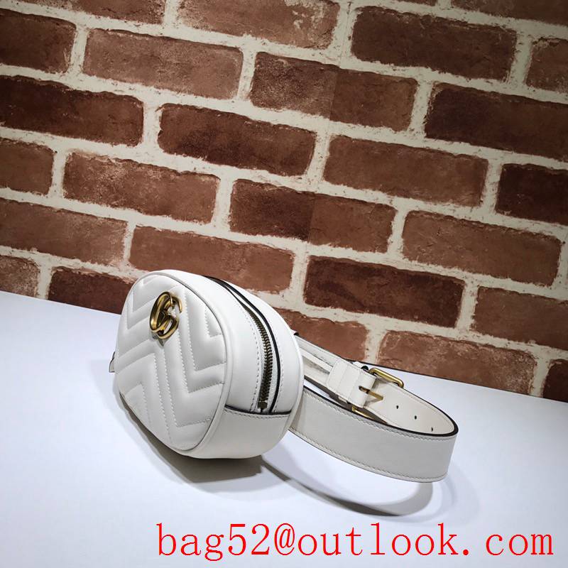 Gucci Marmont GG DSVRT white real leather Belt Bag Purse