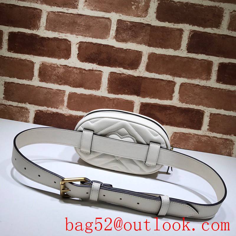 Gucci Marmont GG DSVRT white real leather Belt Bag Purse