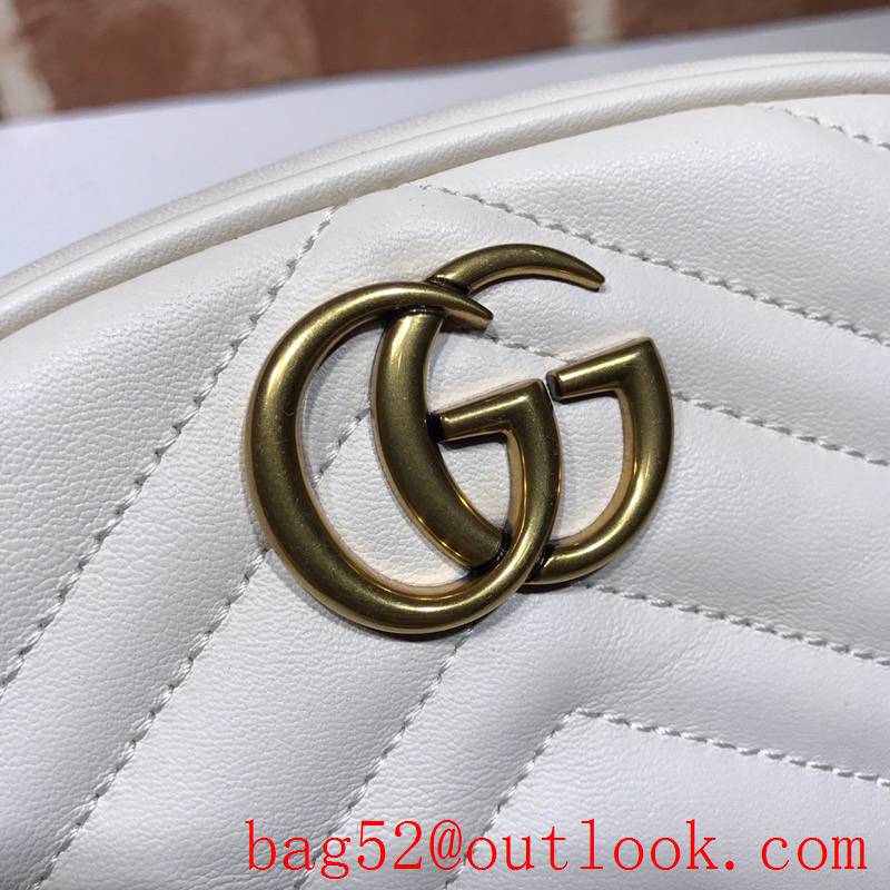 Gucci Marmont GG DSVRT white real leather Belt Bag Purse