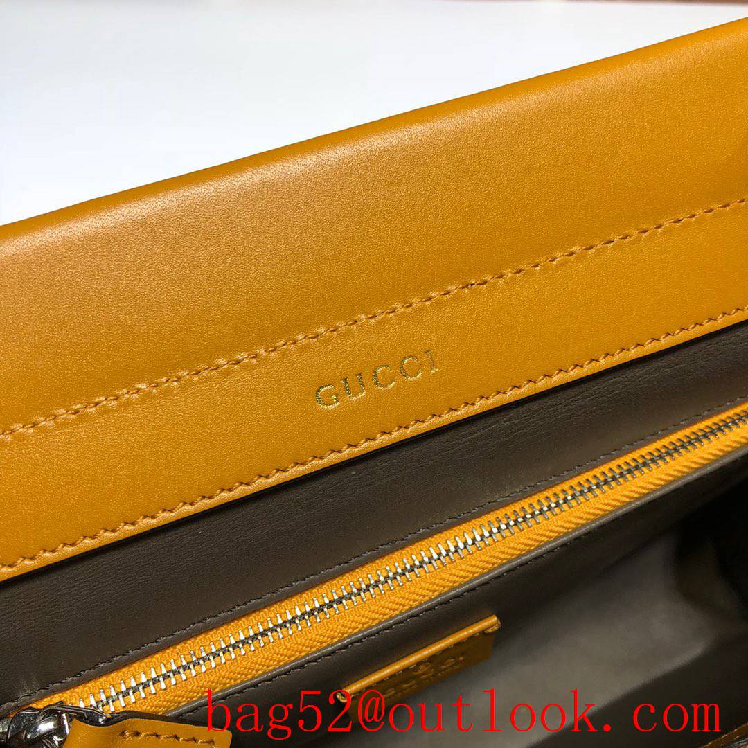 Gucci Zumi yellow calfskin shoulder tote Bag