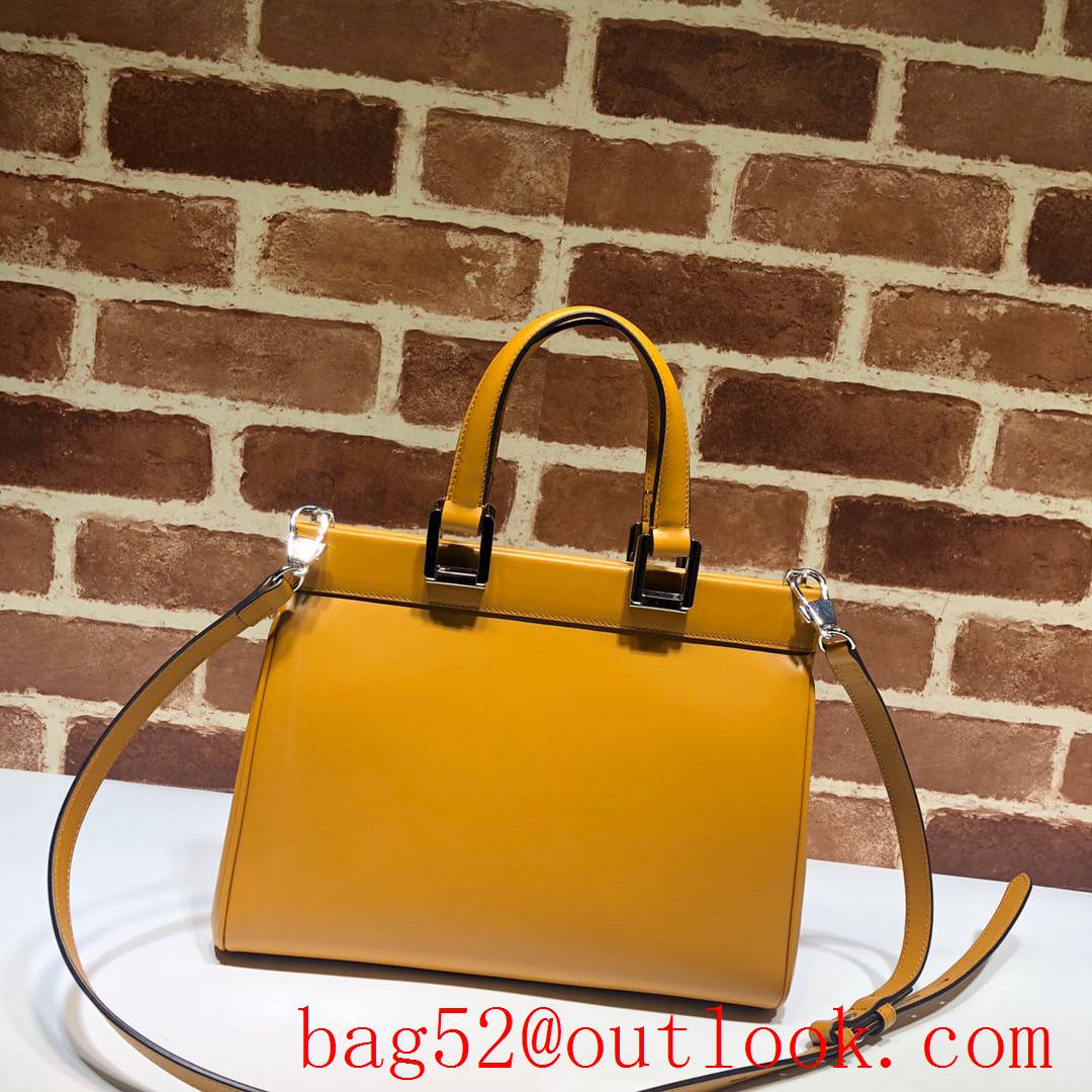 Gucci Zumi yellow calfskin shoulder tote Bag