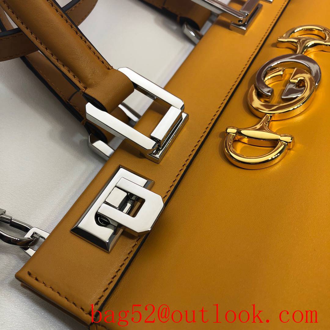 Gucci Zumi yellow calfskin shoulder tote Bag