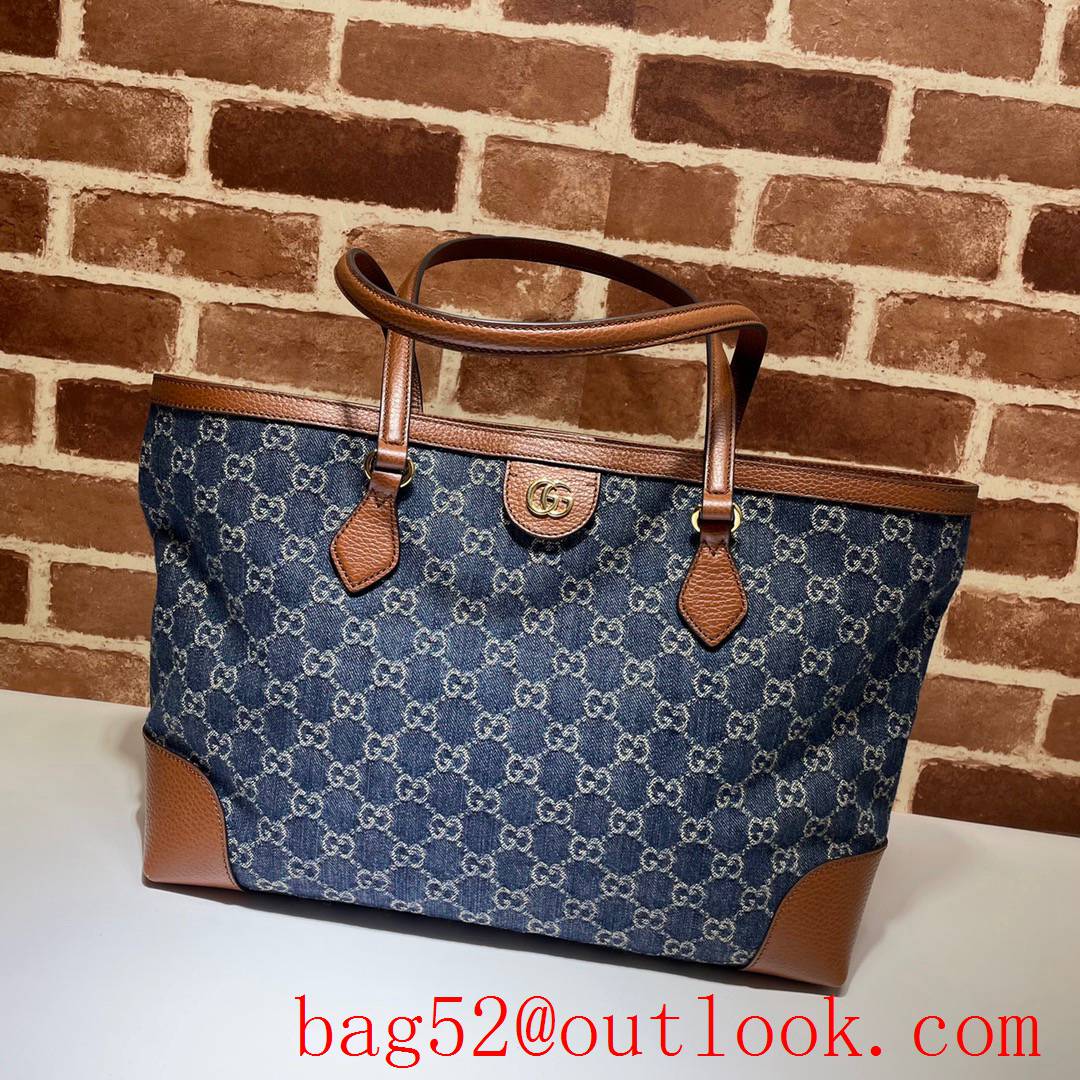 Gucci Ophidia Denim large GG handbag Tote Bag