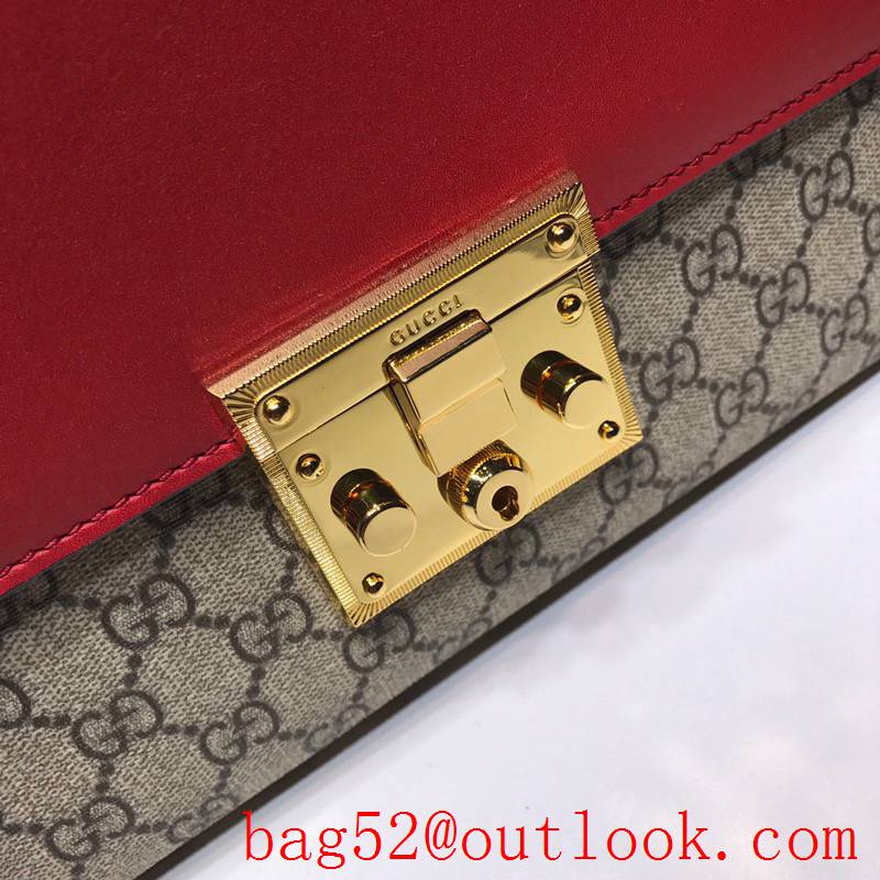 Gucci Padlock large chain red Shoulder Bag